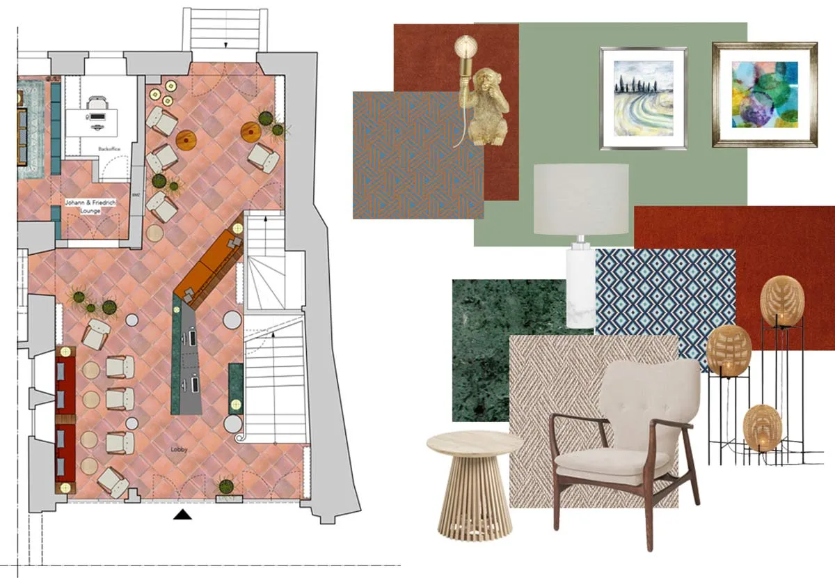 Moodboard-&-Grundriss-Lobby