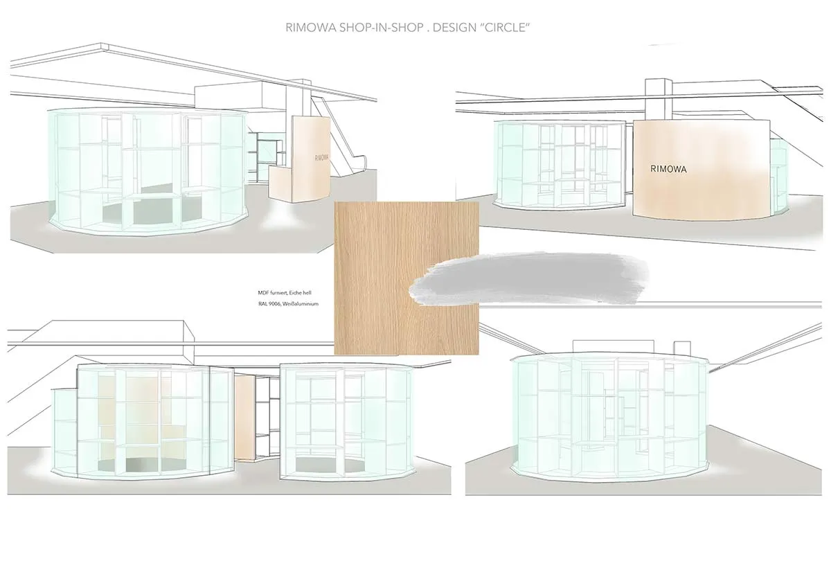 RIMOWA-SHOP-IN-SHOP-DESIGN-engelhorn-Mannheim_Entwurfsplanung_Skizze_Variante_Circle